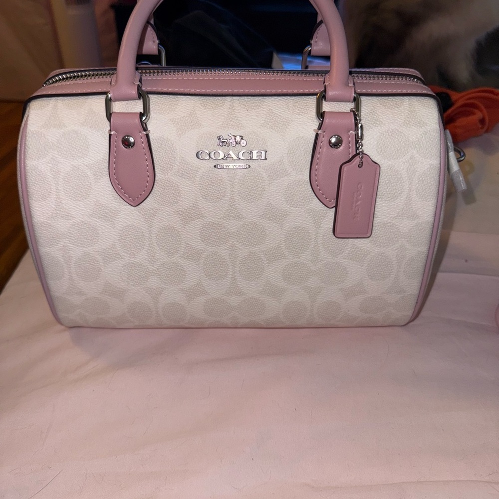 Coach Satchel in Pink and Cream